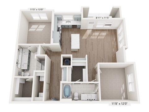 A diagram of a house layout with dimensions.